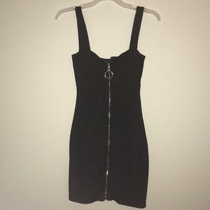 Zip up black dress